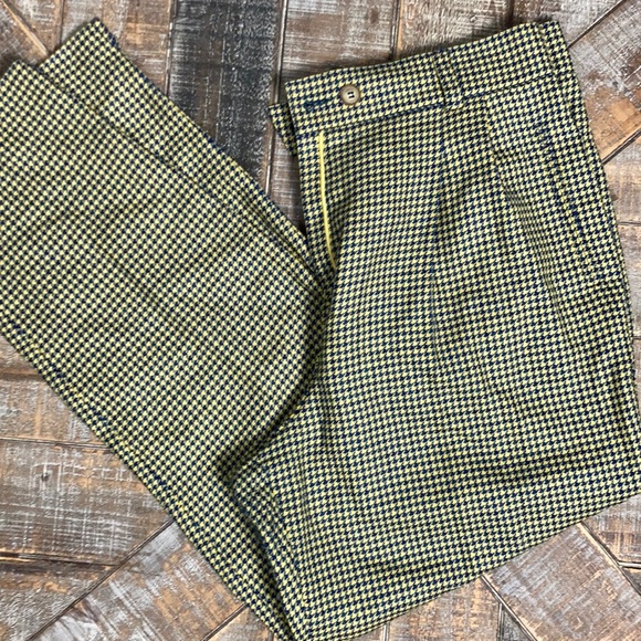 Mondi Pants - Mondi Vintage wool houndstooth pants.blue/yellow.
